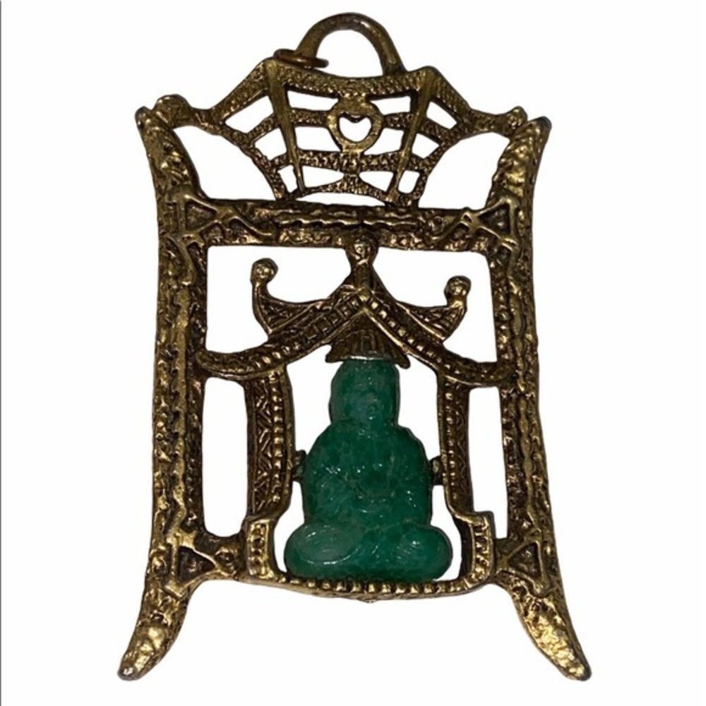 Vintage Buddha in a pagoda Charm